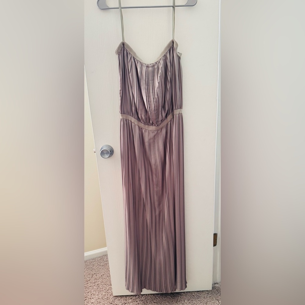 BCBG Elegant Taupe Pleated Women's Dress